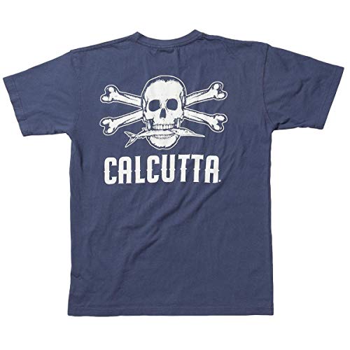 Calcutta Men?s Original Logo Short Sleeve T-Shirt, China Blue, Medium