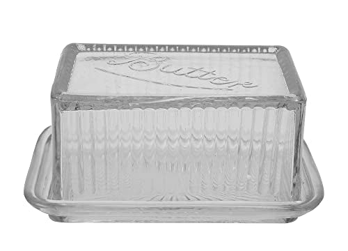 Creative Co-Op - Butter Dish Lid - 6-1/2 by 3-1/2-Inch - Clear