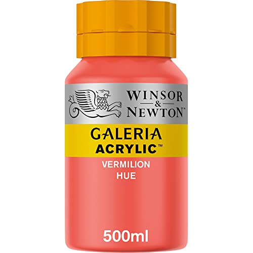 Winsor & Newton Galeria Acrylic Color, 500ml (16.9-oz) Bottle, Vermilion Hue