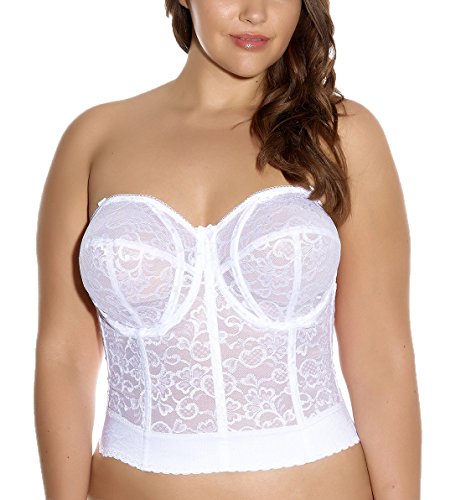 Goddess Women's Lace Bustier Bra, White, 38B