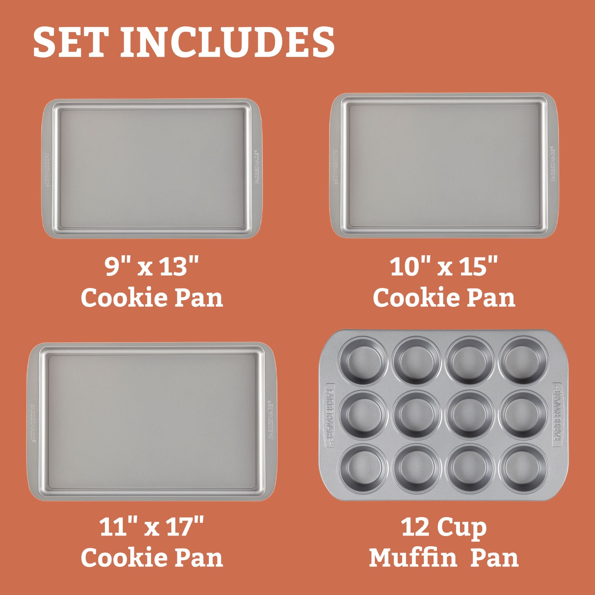 Farberware® 4-Piece Nonstick Bakeware Set