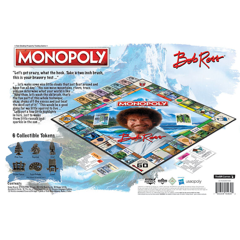 MONOPOLY: Bob Ross Edition Board Game - English Edition