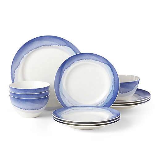 Lenox® Indigo Watercolor Stripe™ 12-Piece Dinnerware Set