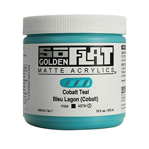 Golden Artist Colors - SoFlat Acrylics - Cobalt Teal - 16 fl. oz./ 473ml Jar