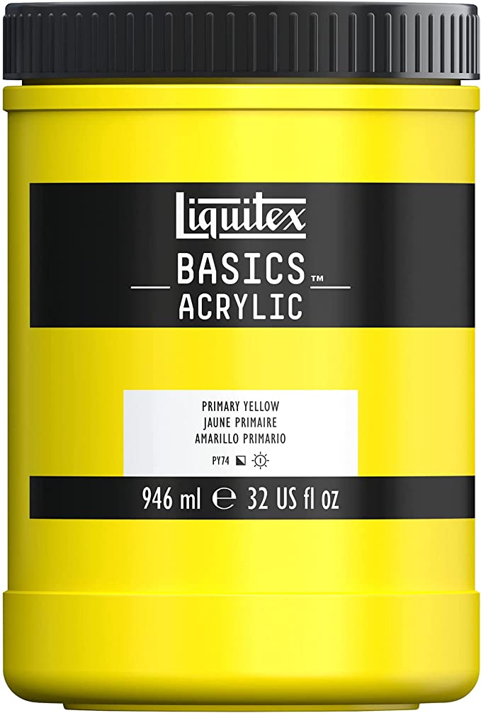 Liquitex BASICS Acrylic Paint, 946ml (32-oz) Jar, Primary Yellow