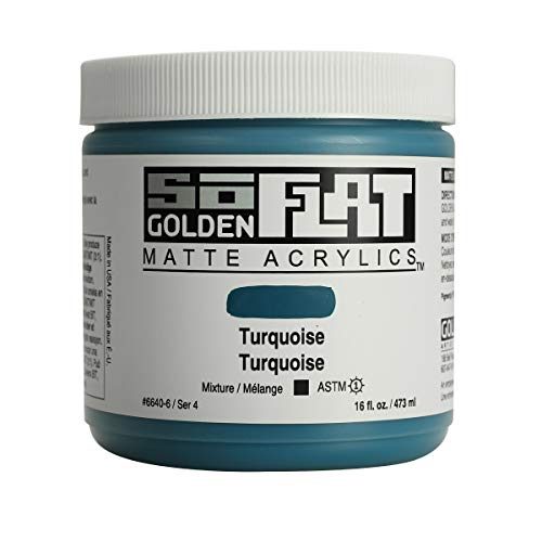 Golden Artist Colors - SoFlat Acrylics - Turquoise - 16 fl. oz./ 473ml Jar