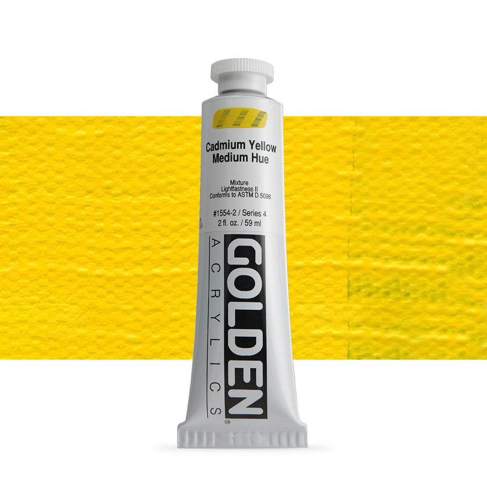 GOLDEN : HEAVY BODY : ACRYLIC PAINT : 59ML (2OZ): CADMIUM YELLOW MEDIUM HUE