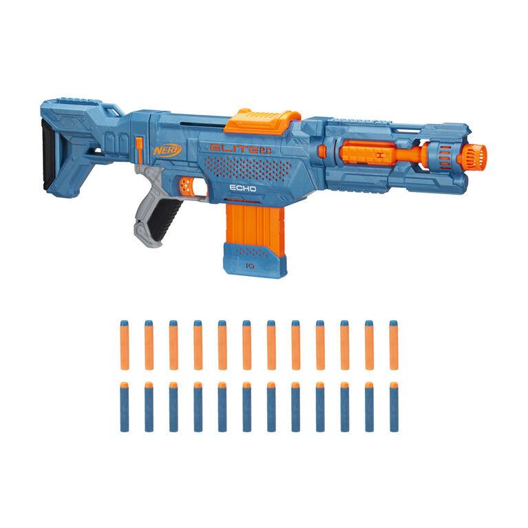 Nerf Elite 2.0 Echo CS-10 Blaster -- 24 Official Nerf Darts, 10-Dart Clip, Removable Stock and Barrel Extension, 4 Tactical Rails