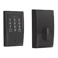 Encode Century Matte Black Wi-Fi Enabled Single Cylinder Electronic Deadbolt Lighted Keypad Touchscreen