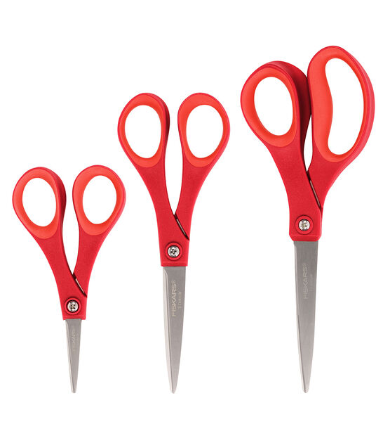 Fiskars 3Pc Titanium Scissors Set Red