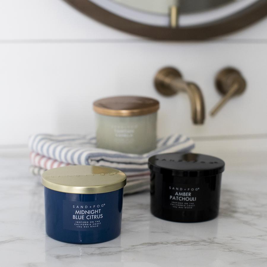 Sand + Fog set of 3 scented candles with metal lids