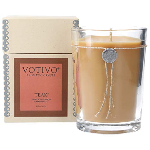 Votivo - Large Aromatic Soy Blend Candle - Teak - 16.2oz