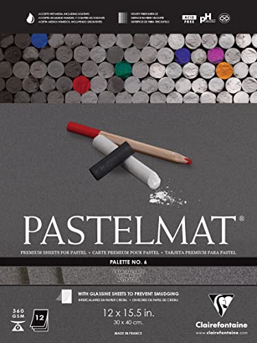 Clairefontaine - Pastelmat Glued Pad - Palette No. 6 - 12 Sheets - Charcoal Grey