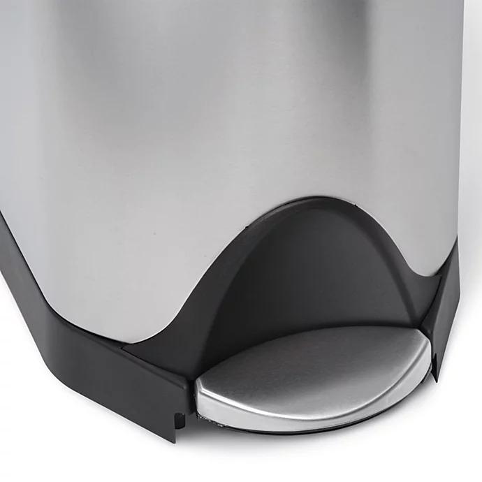 simplehuman® Brushed Stainless Steel Fingerprint-Proof 40-Liter Butterfly Recycler Trash Can