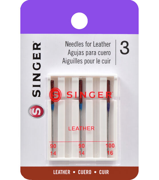 Singer Leather Machine Needles Assorted Sizes 3ct
