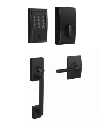 Schlage Encode WiFi Enabled Electronic Keypad Deadbolt with Century Entry Handleset and Latitude Lever