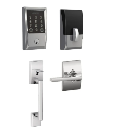 Schlage Encode WiFi Enabled Electronic Keypad Deadbolt with Century Entry Handleset and Latitude Lever