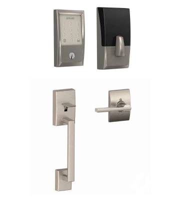 Schlage Encode WiFi Enabled Electronic Keypad Deadbolt with Century Entry Handleset and Latitude Lever