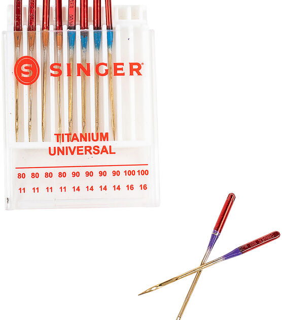 Singer Titanium Universal Regular Point Machine Needles 10ct