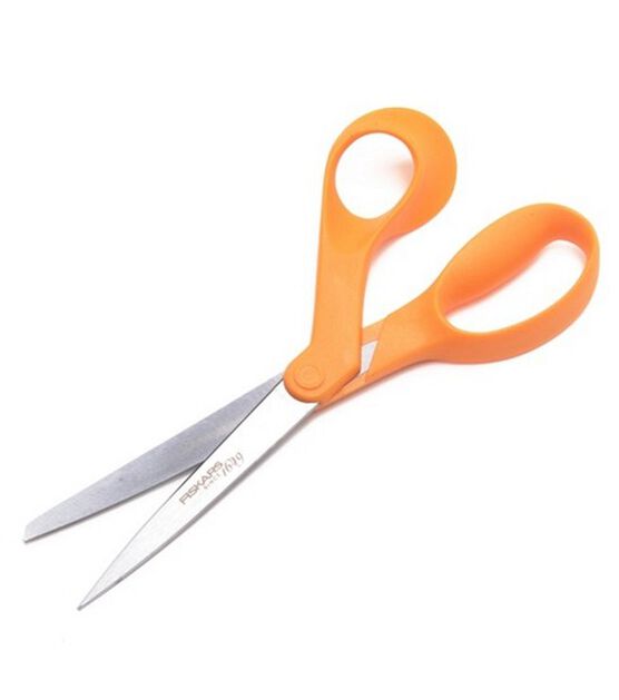 Fiskars 8in Bent Original Orange-Handled Scissors