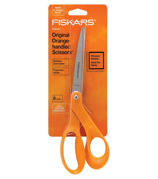 Fiskars 8in Bent Original Orange-Handled Scissors
