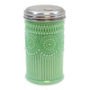 Tablecraft Jadeite Glass Sugar Cellar with Stainless Steel Lid in Green