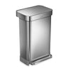 simplehuman® 45-Liter Rectangle LinerStep Trash Can w/Liner Pocket in Brushed Stainless Steel