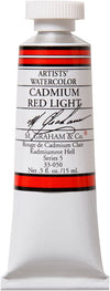 M. Graham 1/2-Ounce Tube Watercolor Paint, Cadmium Red Light