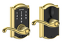 Schlage Camelot Touch Entry Leverset with Flair Lever