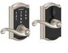 Schlage Camelot Touch Entry Leverset with Flair Lever