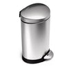 simplehuman® 6-Liter Semi-Round Step Can in Stainless Steel