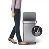 simplehuman® 45-Liter Rectangle LinerStep Trash Can w/Liner Pocket in Brushed Stainless Steel