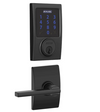 Schlage Connect Century Touchscreen Electronic Deadbolt with Z-Wave Plus Technology and Passage Latitude Lever and Decorative Century Trim