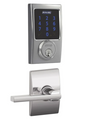 Schlage Connect Century Touchscreen Electronic Deadbolt with Z-Wave Plus Technology and Passage Latitude Lever and Decorative Century Trim