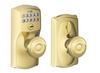 Schlage Camelot Keypad Entry with Flex-Lock Door Knob Set with Georgian Interior Knob