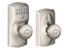 Schlage Camelot Keypad Entry with Flex-Lock Door Knob Set with Georgian Interior Knob