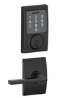 Schlage Sense Century Touchscreen Smart Deadbolt with Built-In Alarm and Passage Latitude Lever and Decorative Century Trim