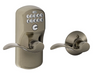 Schlage Plymouth Keypad Entry Auto-Lock Door Knob Set with Accent Lever